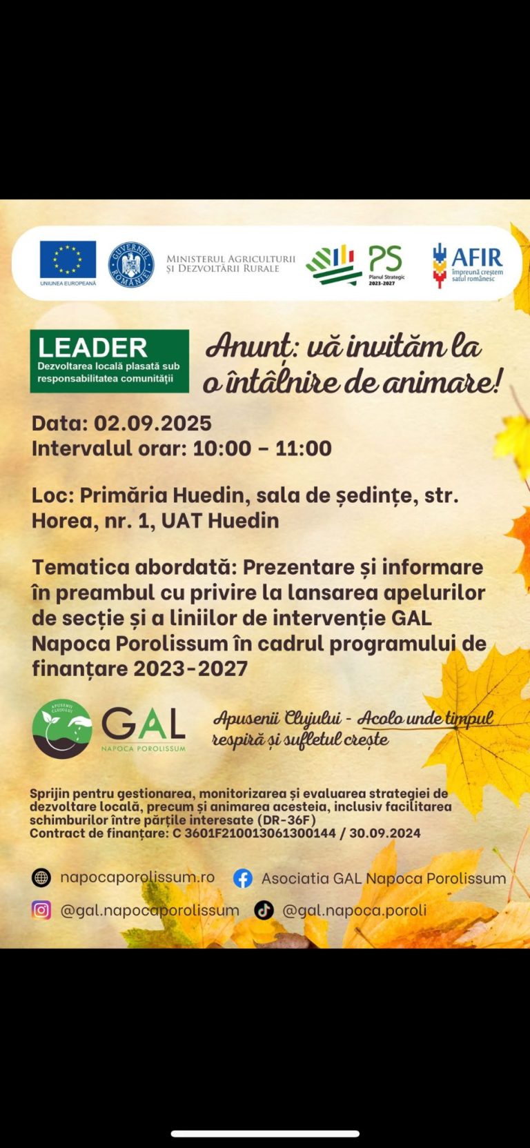 Întâlnire de informare și animare privind fondurile europene 2023–2027