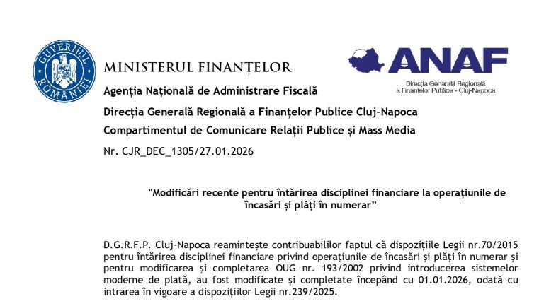 Noile reguli privind încasările și plățile în numerar